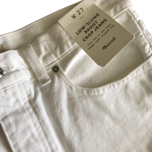 Madewell Low-Slung Baggy Crop in Pure White size 27 - Picture 7 of 11